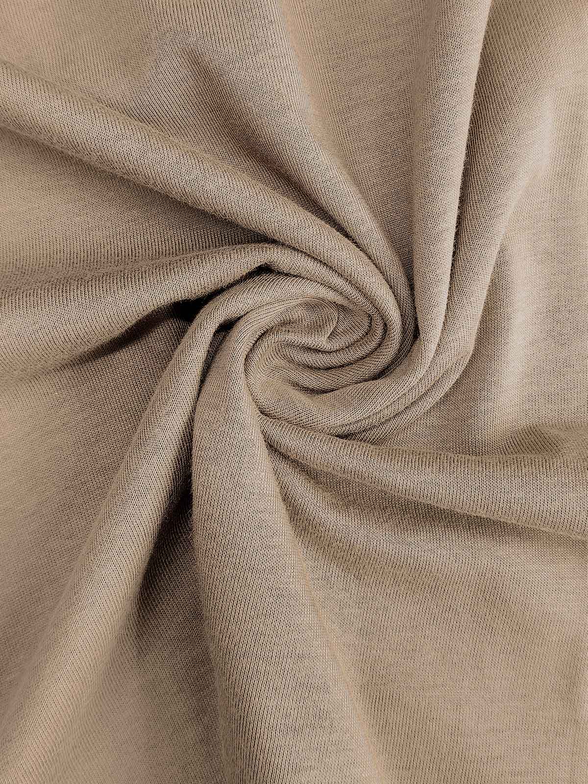 Mens Crew Neck Beige T-Shirt