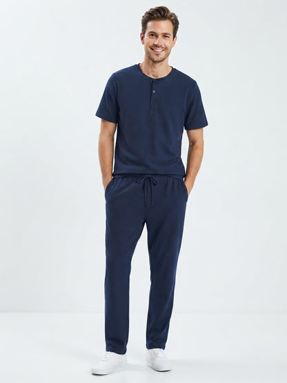 Mens Navy Pyjama Set