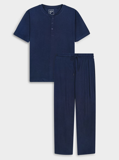 Mens Navy Pyjama Set