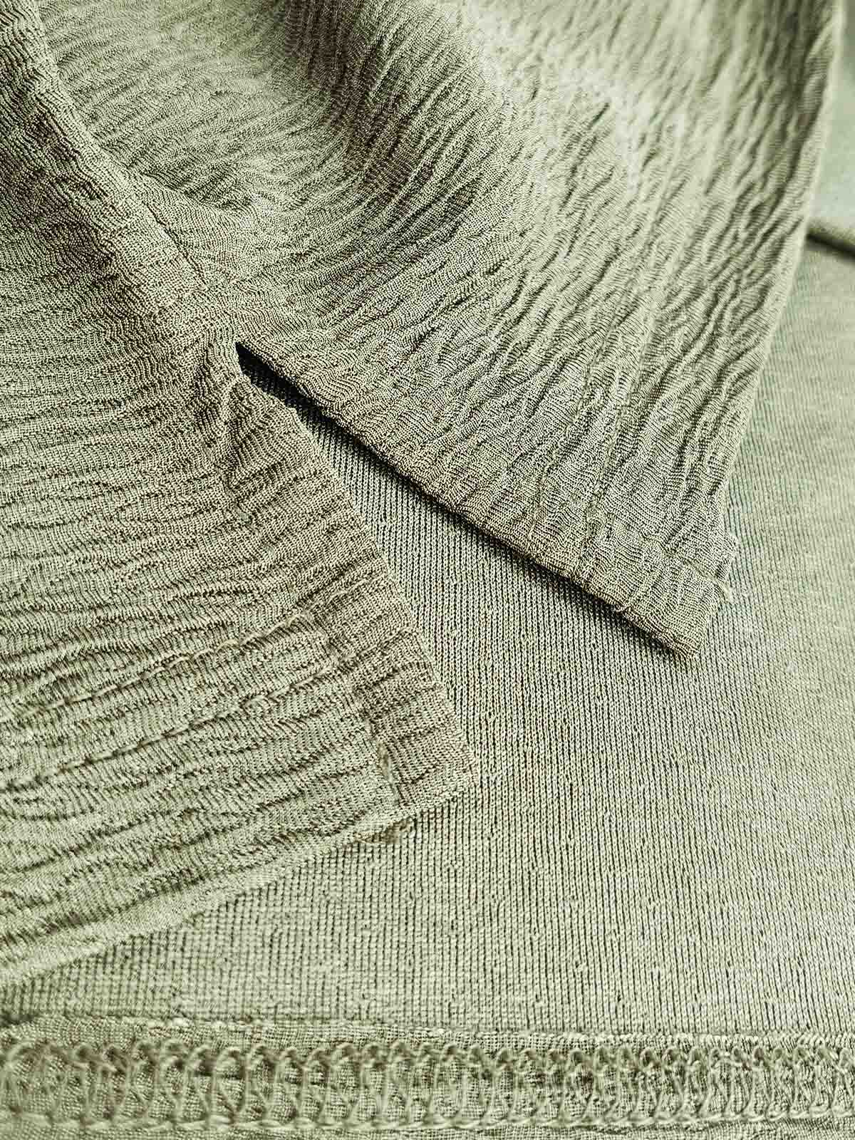 Mens Half Zipper Polyester Olive Polo