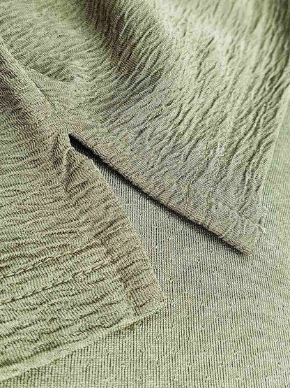 Mens Textured Zipper Polo | Olive
