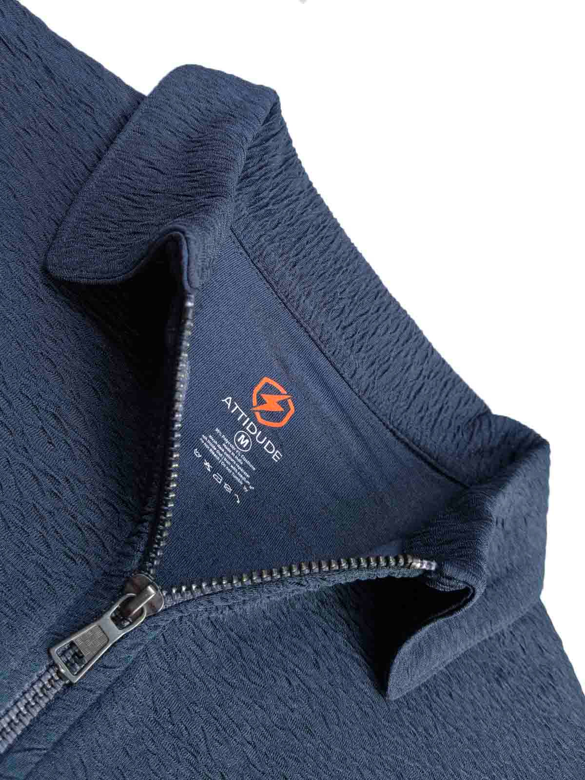 Mens Half Zipper Polyester Steel Grey Polo