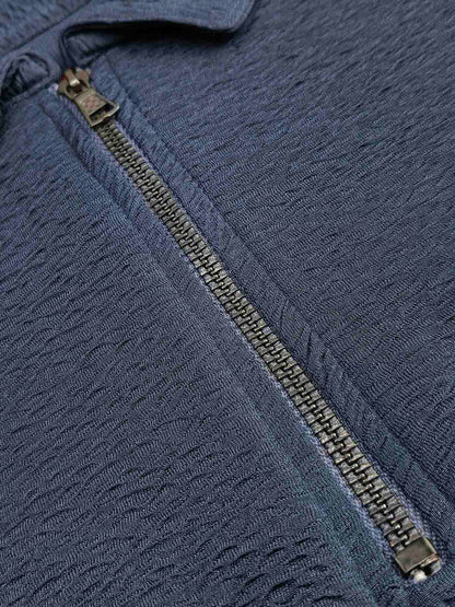 Mens Half Zipper Polyester Steel Grey Polo