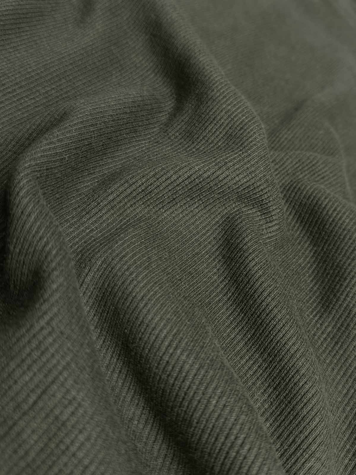 Mens Ribbed Crew Neck Olive Pullover