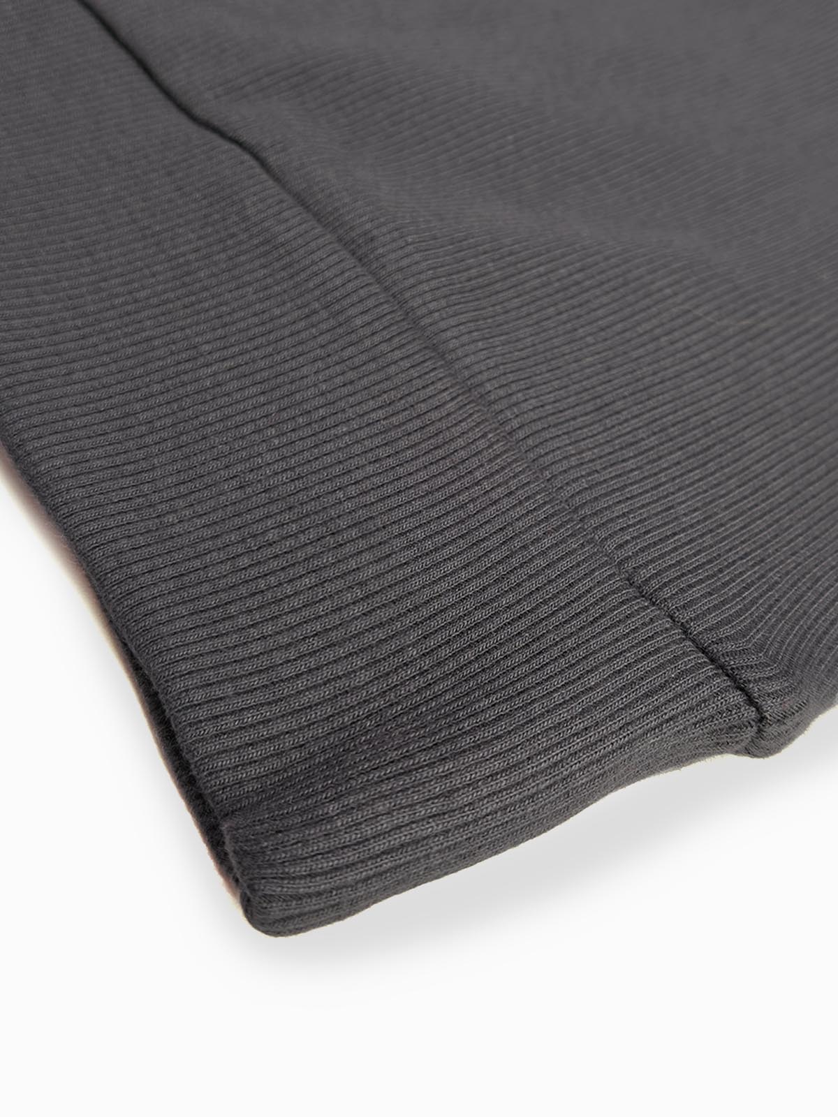 Mens Ribbed Crew Neck Grey Pullover