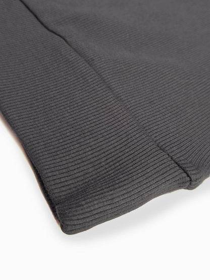 Mens Ribbed Crew Neck Grey Pullover