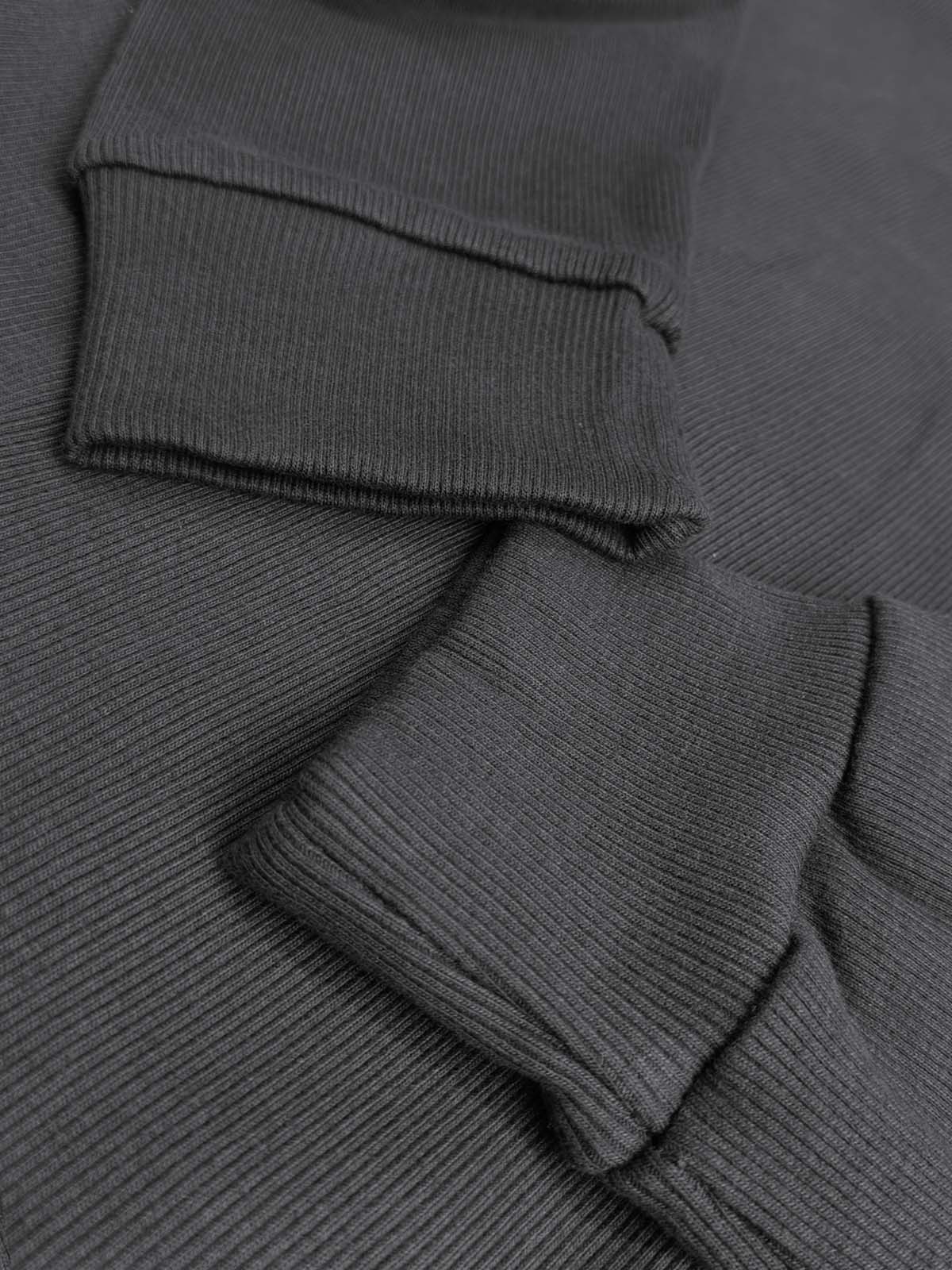 Mens Ribbed Crew Neck Grey Pullover