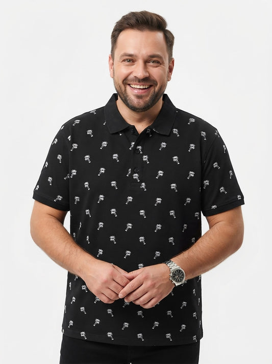Mens Black Plus Size Polos