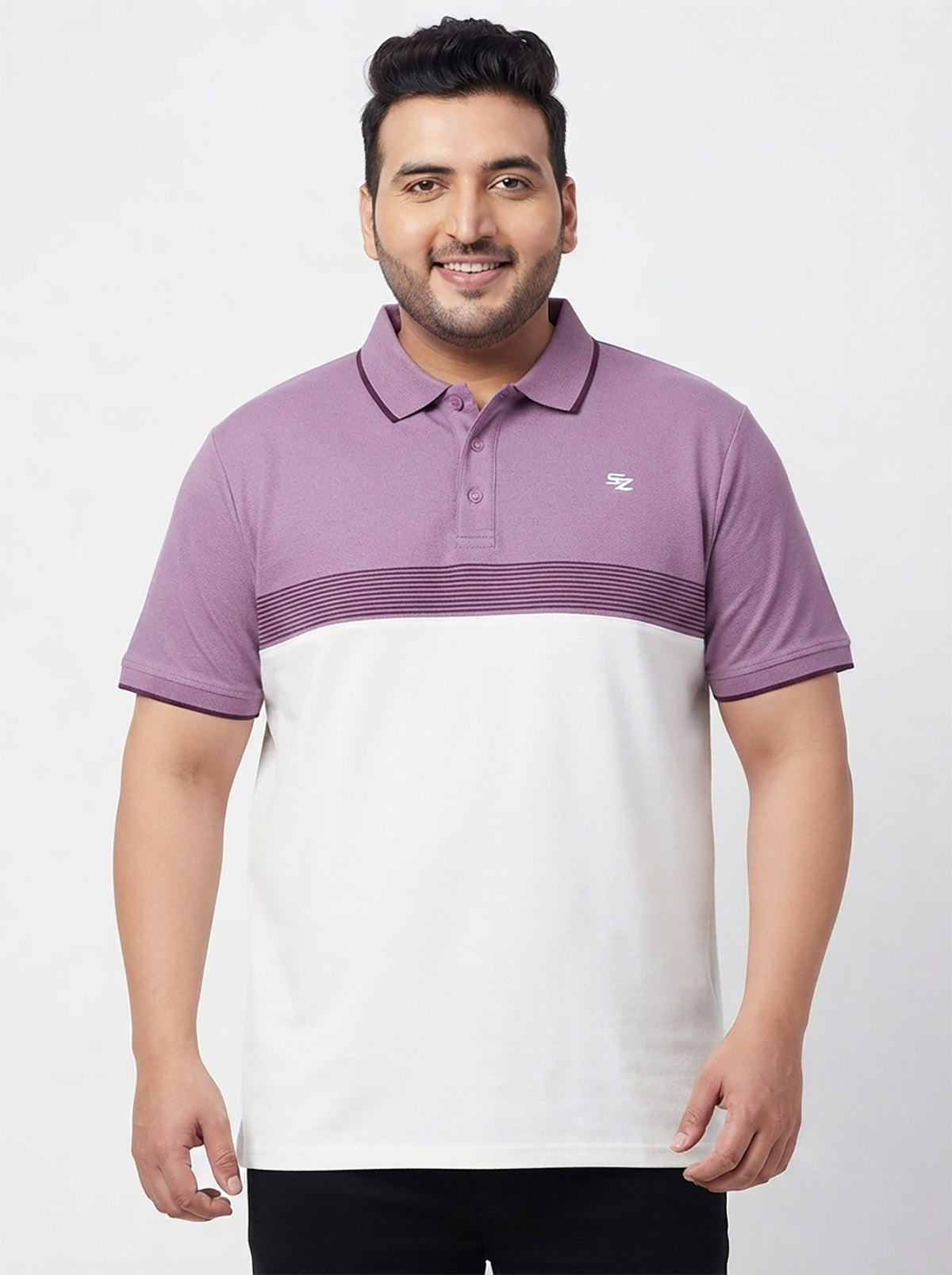 Mens Striped Plus Size Polos