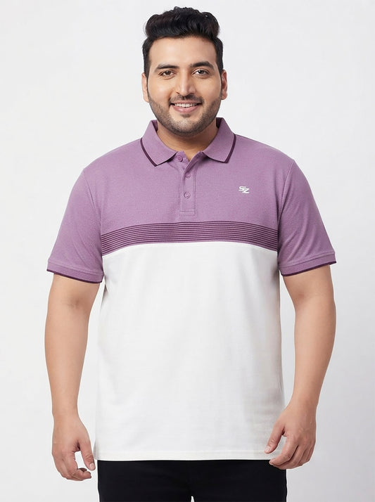 Mens Striped Plus Size Polos
