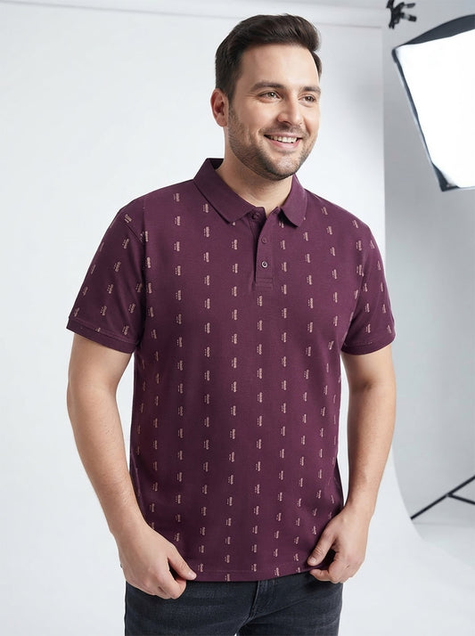 Mens Maroon Plus Size Polos