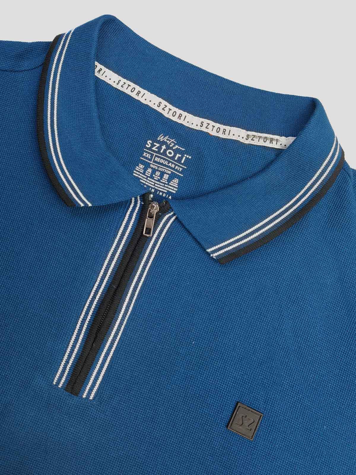 Mens Blue Plus Size Polos