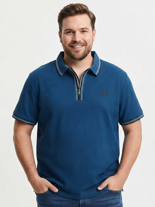 Mens Blue Plus Size Polos