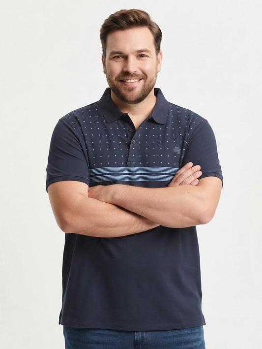 Mens Navy Plus Size Polos