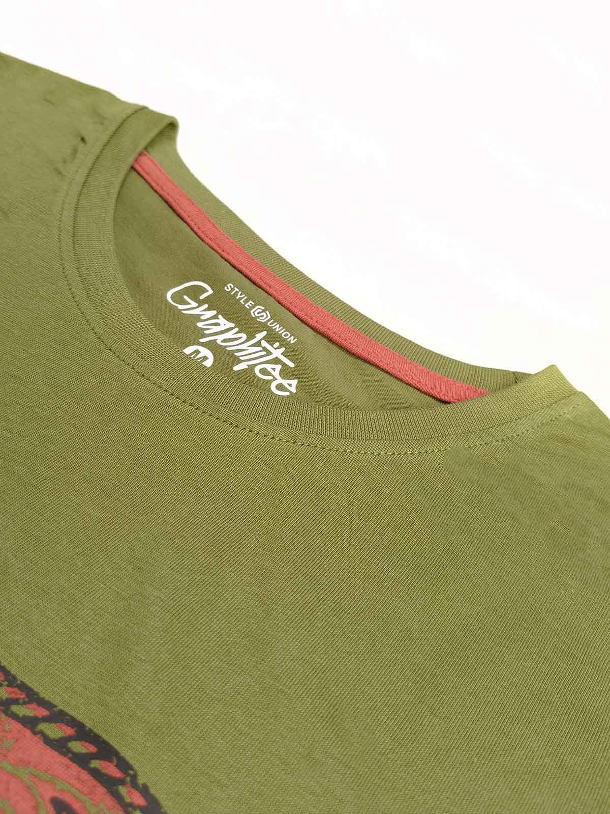 Mens Printed Olive T-Shirt
