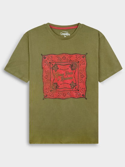 Mens Printed Olive T-Shirt