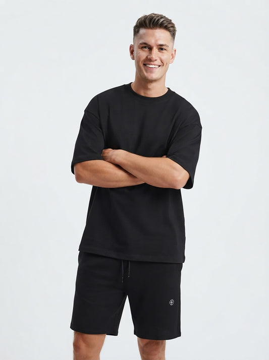 Mens Oversize Fit Black Co-Ord Set