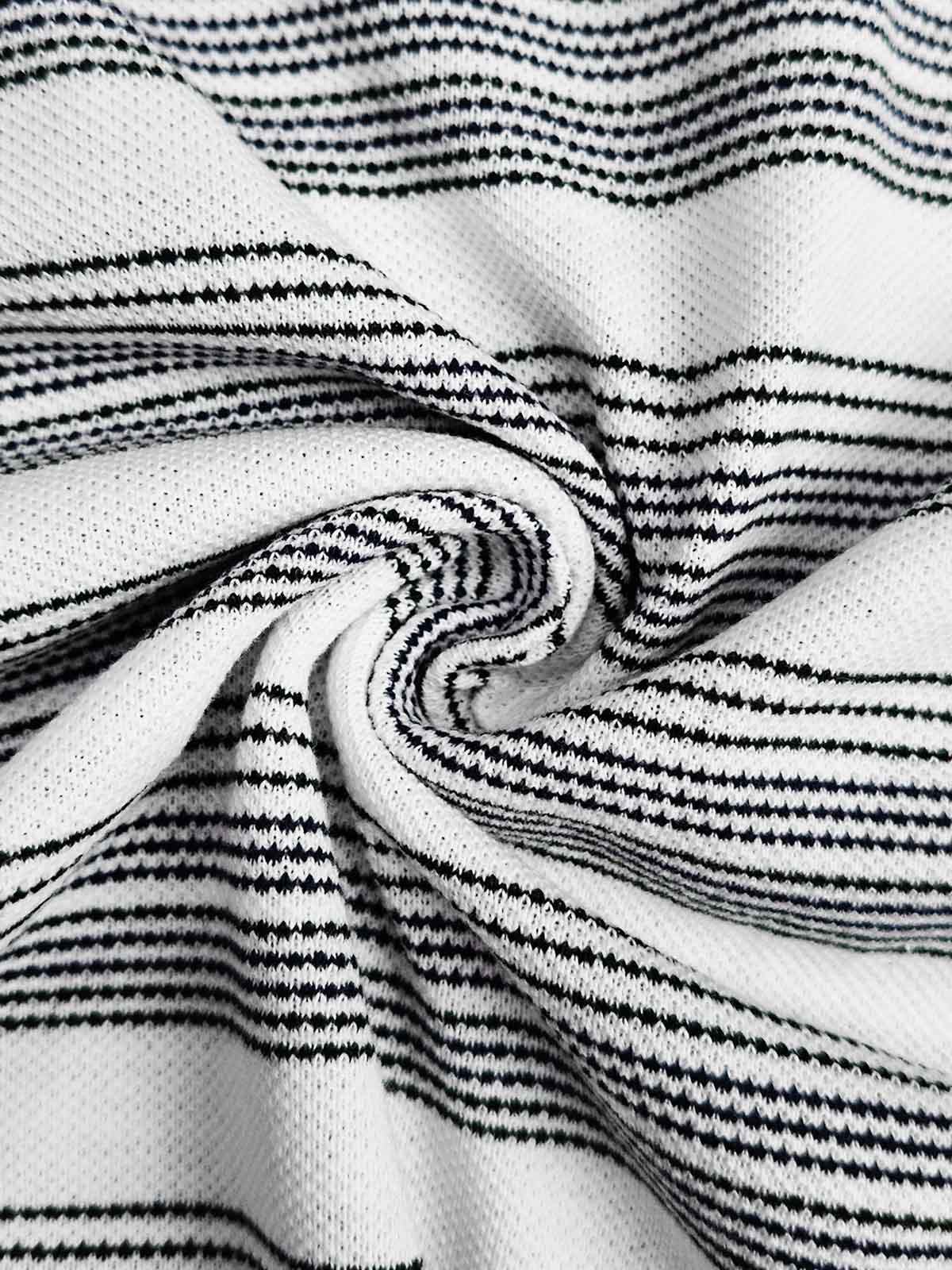 Mens Jacquard White Striped Polo