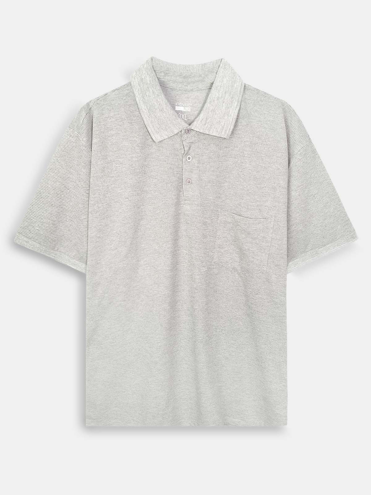 Mens Pinstripe Oversize Polo