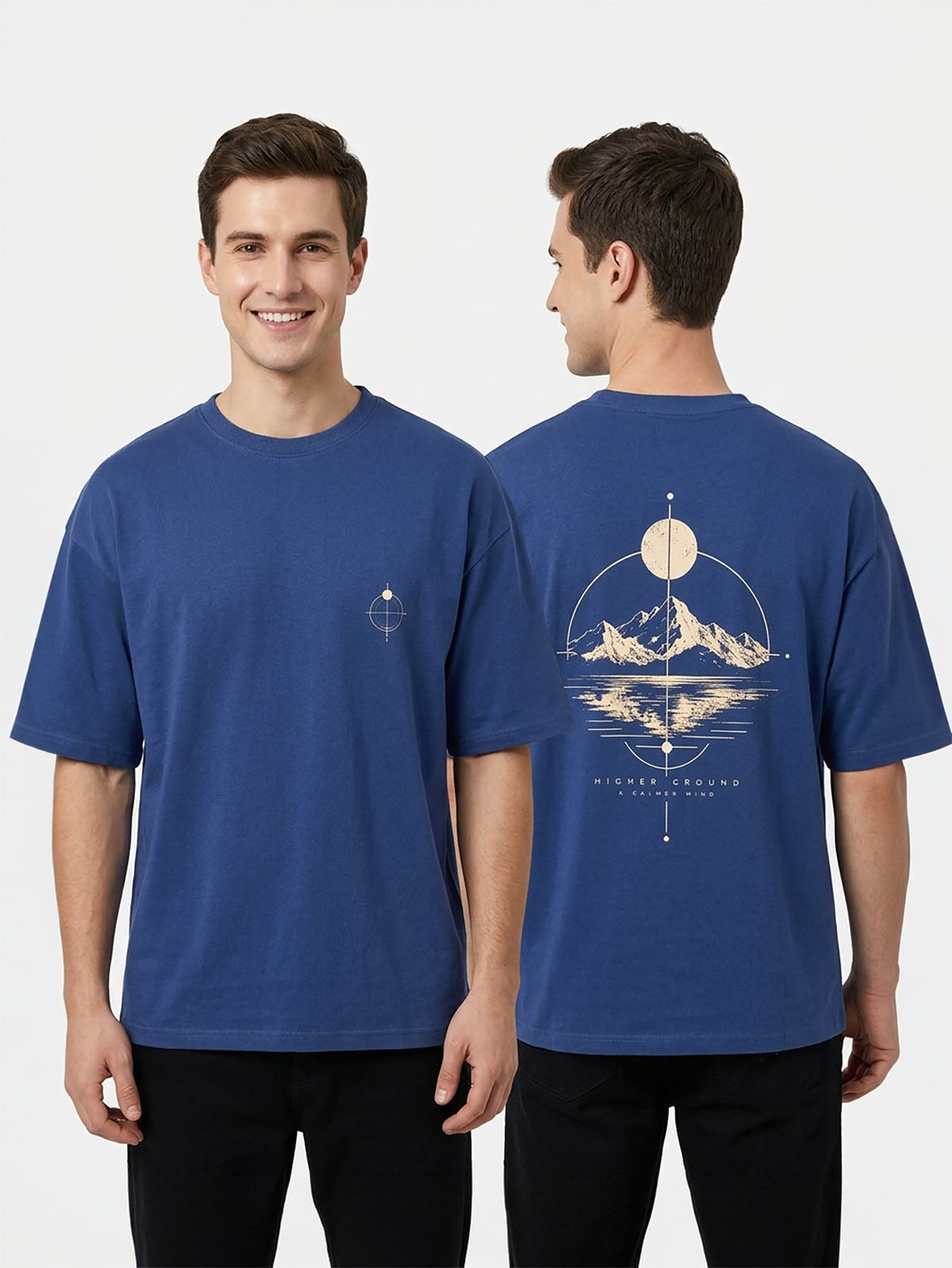 Mens Oversized Fit Navy T-Shirt