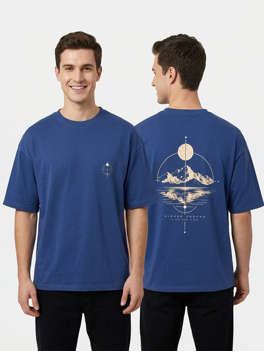 Mens Oversized Fit Navy T-Shirt