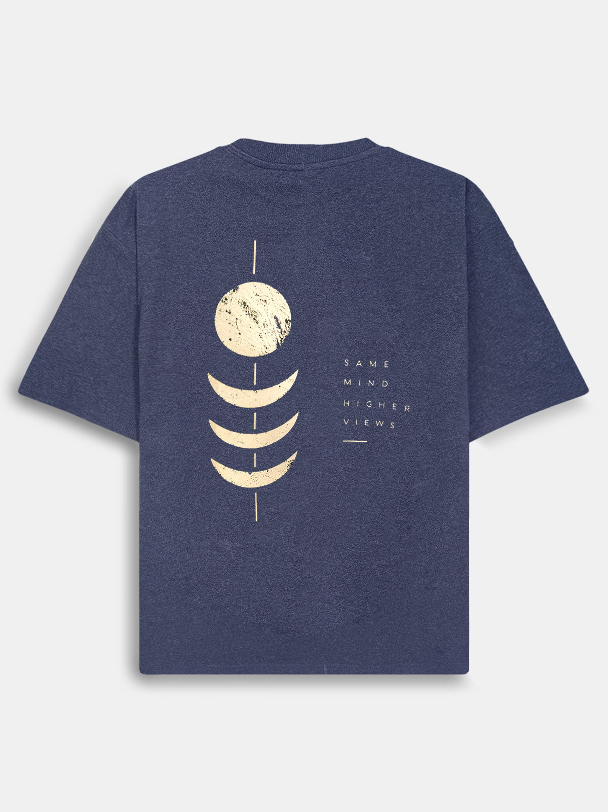 Mens Oversized Fit Navy Melange T-Shirt