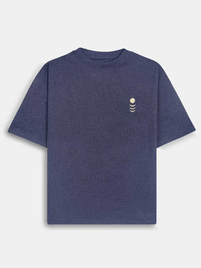 Mens Oversized Fit Navy Melange T-Shirt