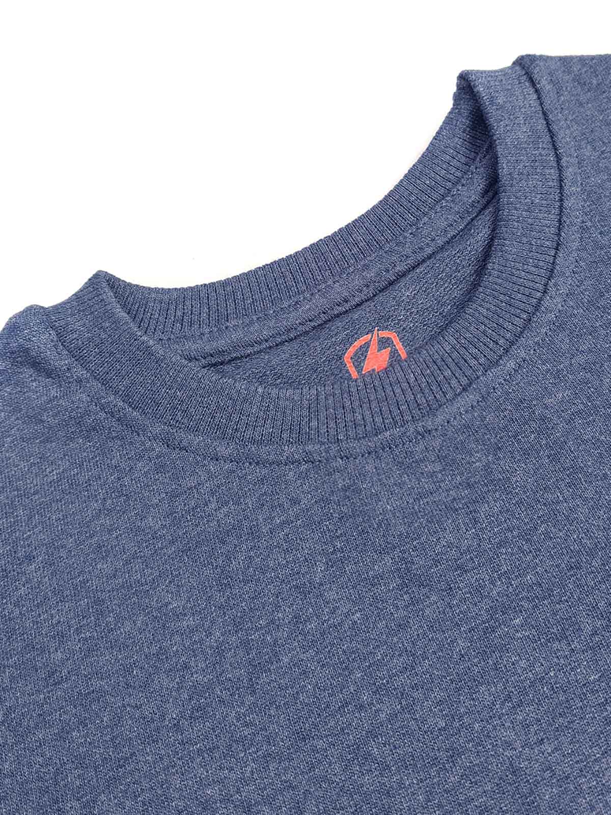 Mens Oversized Fit Navy Melange T-Shirt