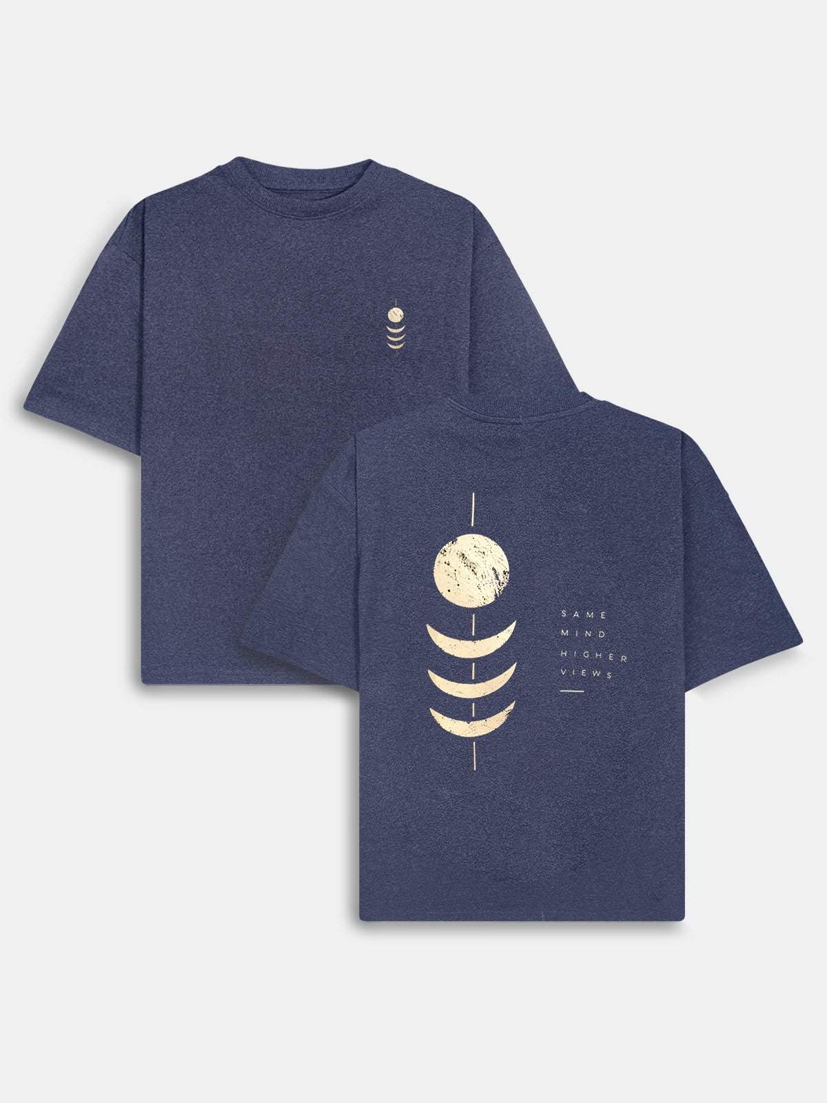 Mens Oversized Fit Navy Melange T-Shirt