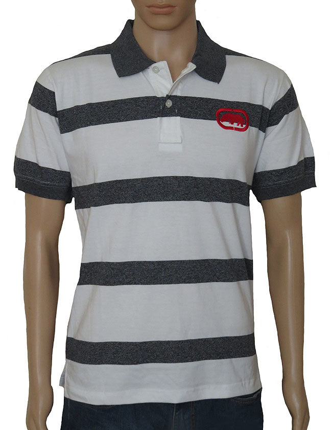 Mens Striped Fancy Polo