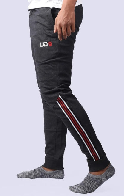 Mens French Terry Joggers Twill Tape Trim