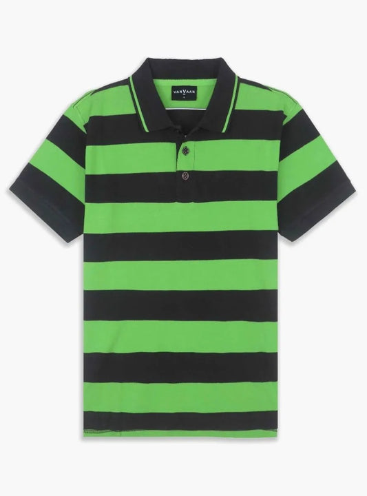 Mens Striped Polo