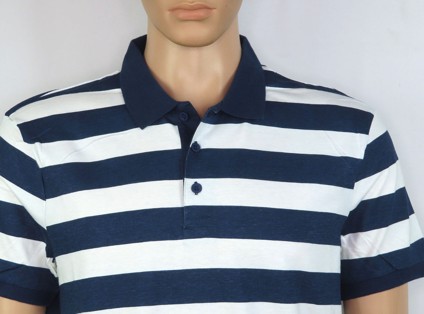 Mens Printed Striped Polo