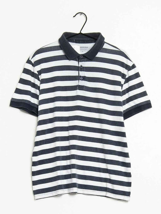 Mens Printed Striped Polo