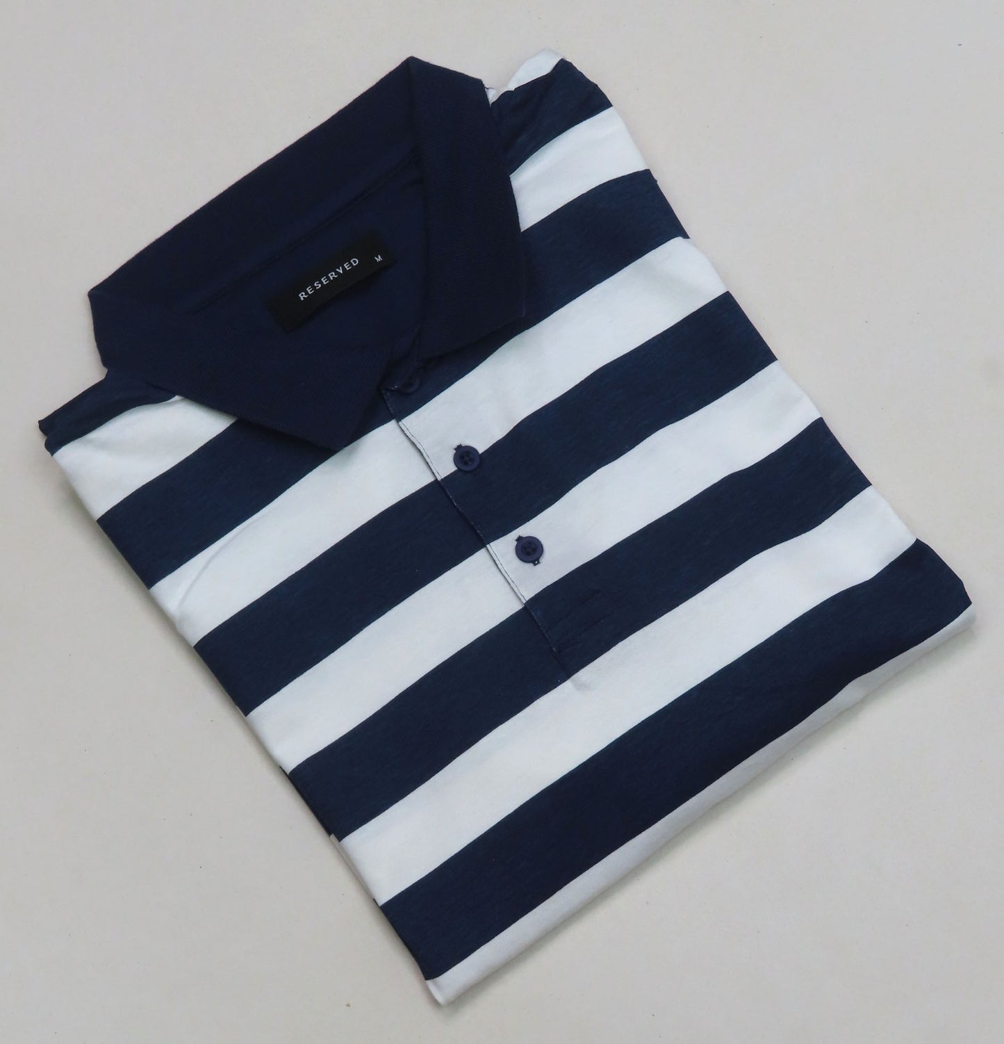 Mens Printed Striped Polo