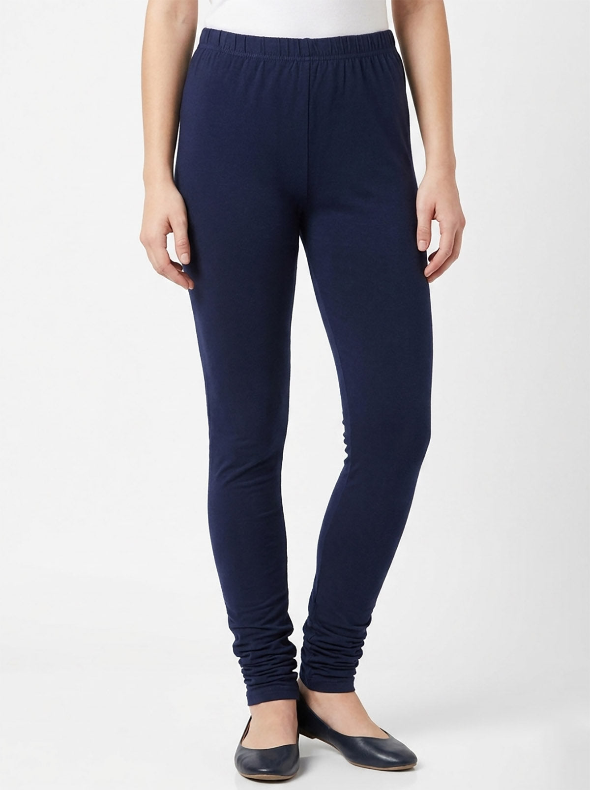Girls Stretch Churidar Navy Legging