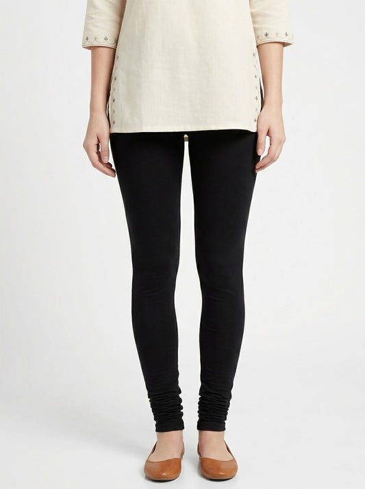 Girls Stretch Churidar Black Legging