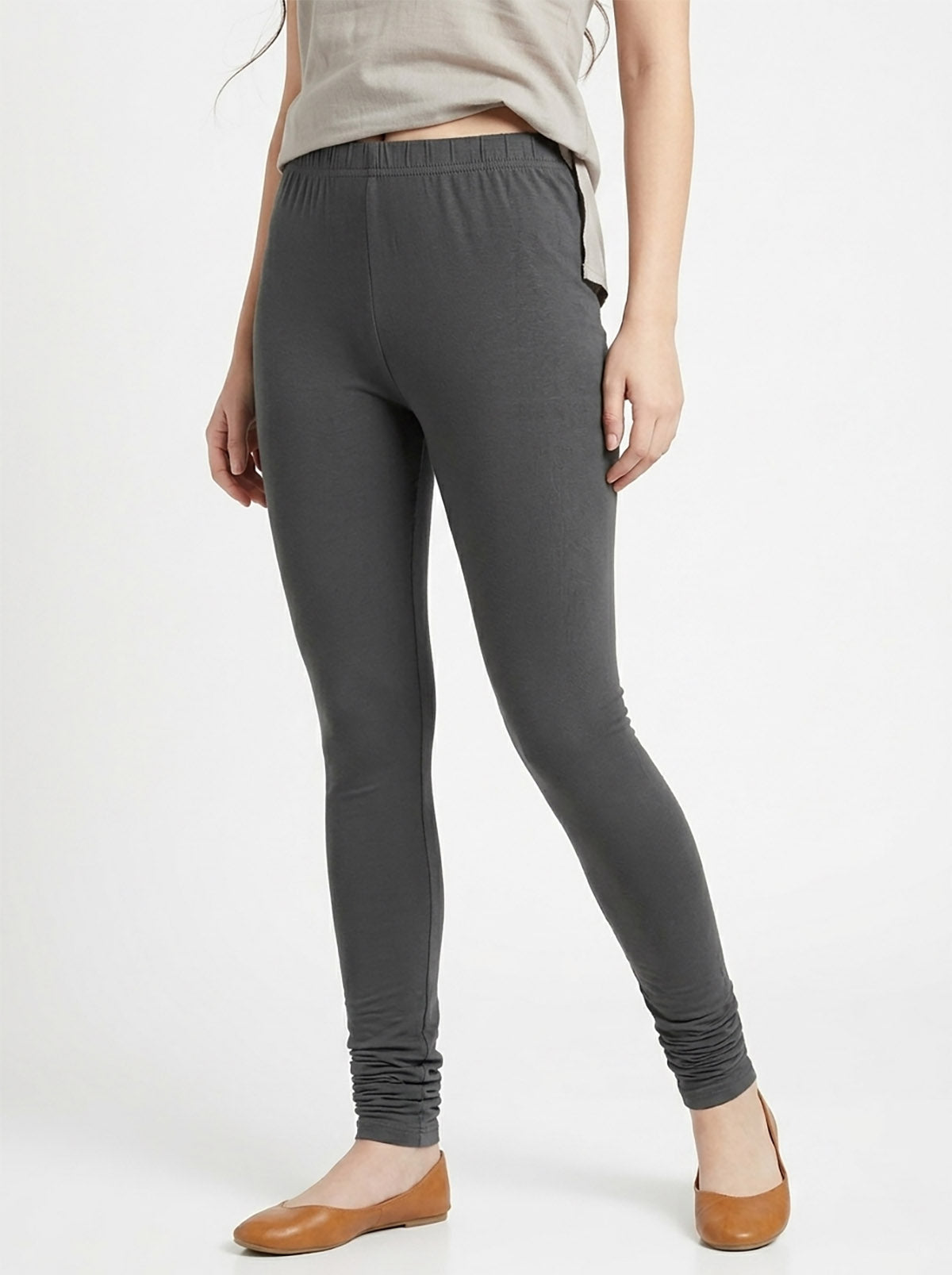 Girls Stretch Churidar Grey Legging