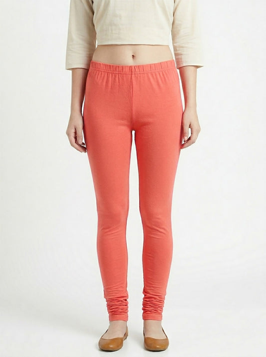 Girls Stretch Churidar Coral Legging