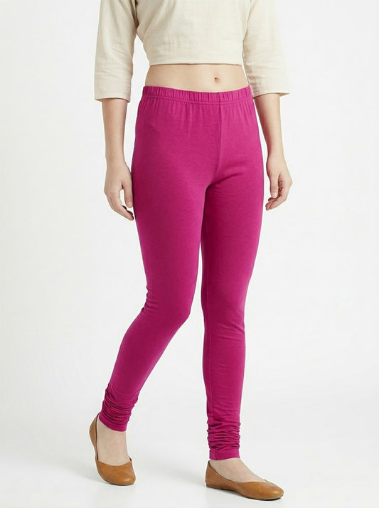 Girls Stretch Churidar Fuchsia Legging