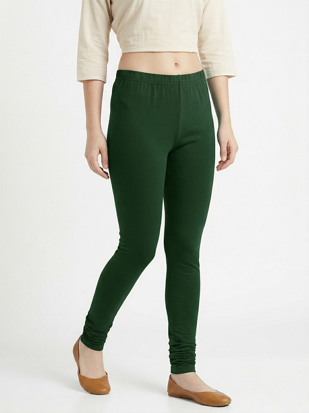 Girls Stretch Churidar Green Legging