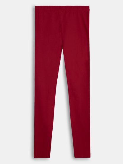 Girls Stretch Churidar Burgundy Legging