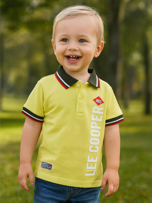 Boys Yellow Applique Polo