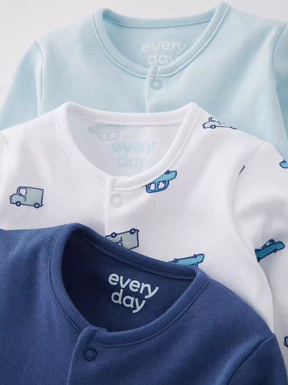 Baby Sleepsuits Pack of 3 Mixed
