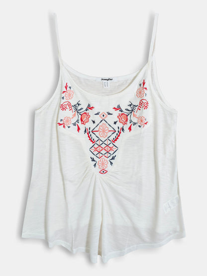 Ladies Viscose  Embroidery Tank