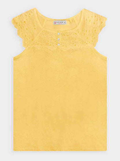 Ladies Yellow Crochet Tops