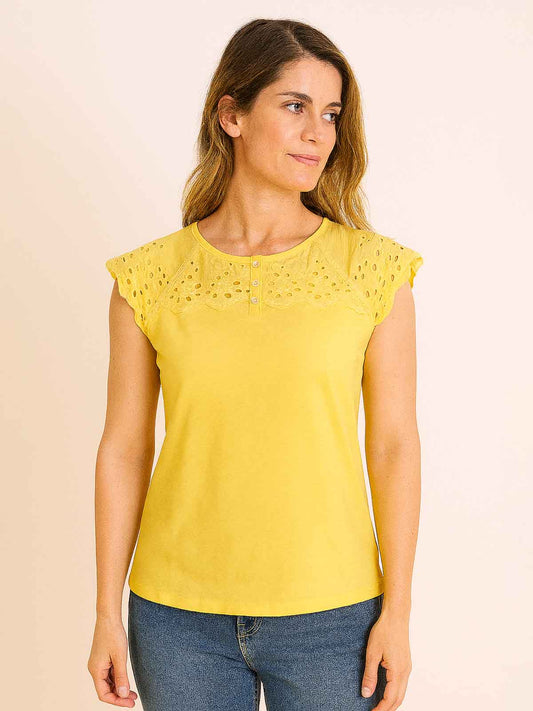 Ladies Yellow Crochet Tops