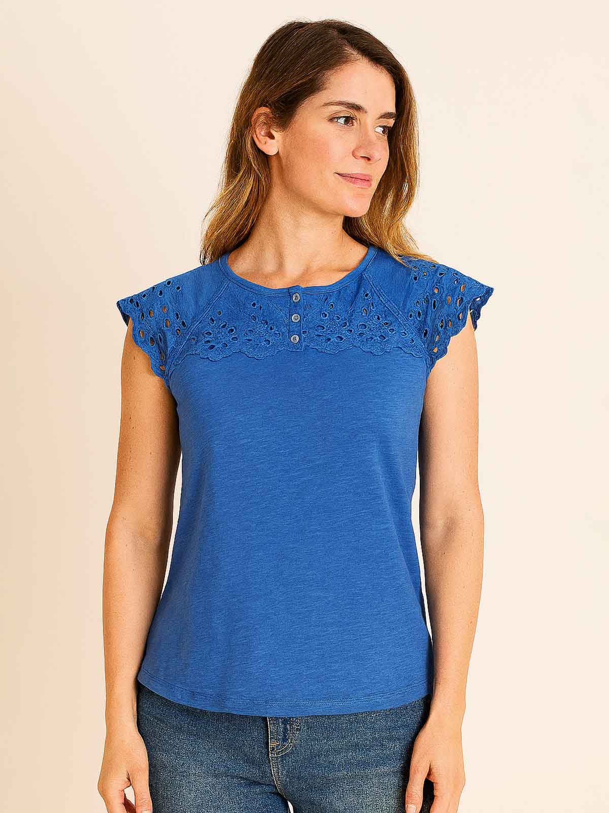 Ladies Blue Crochet Tops