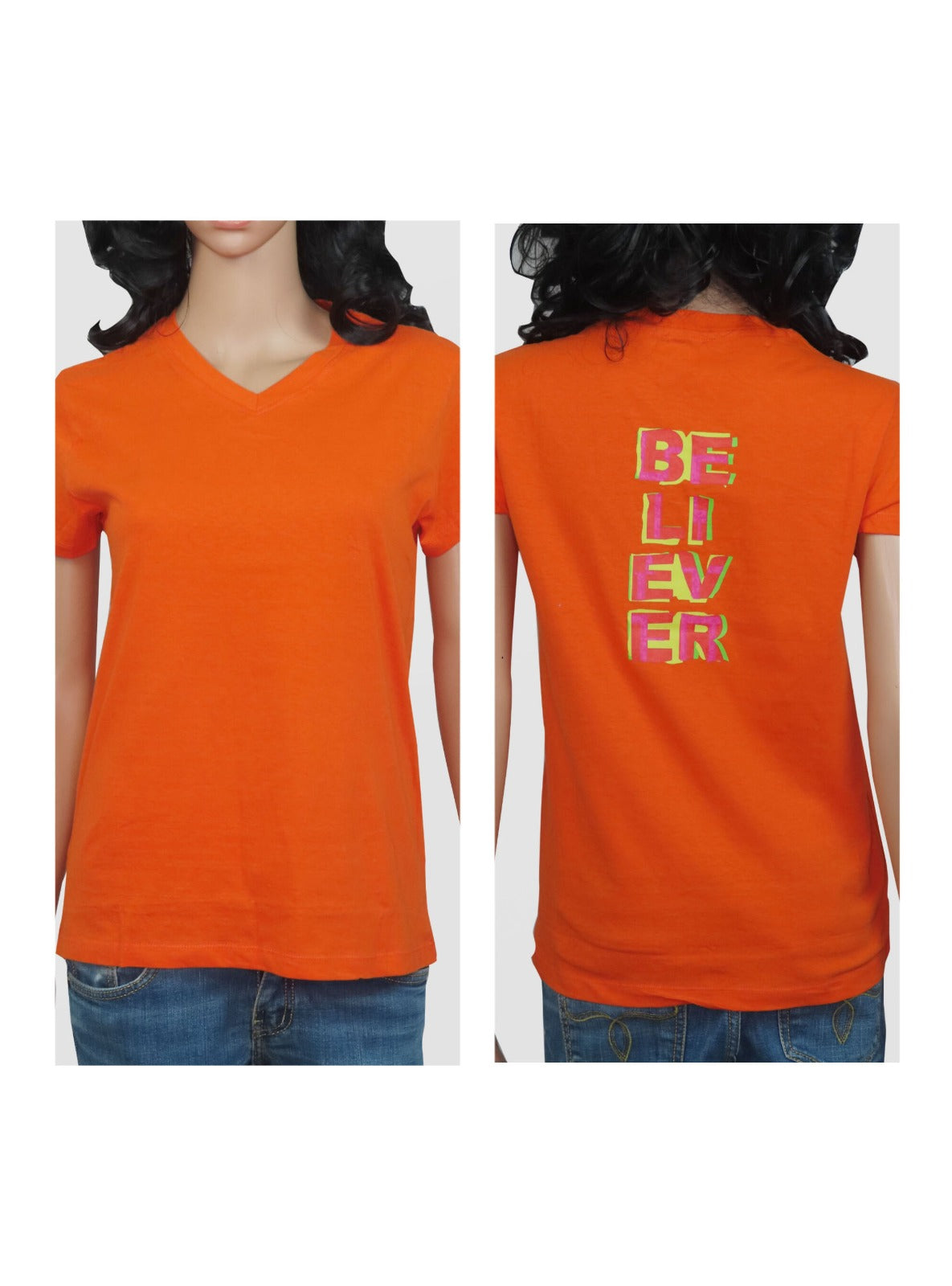 Ladies V Neck T Shirt