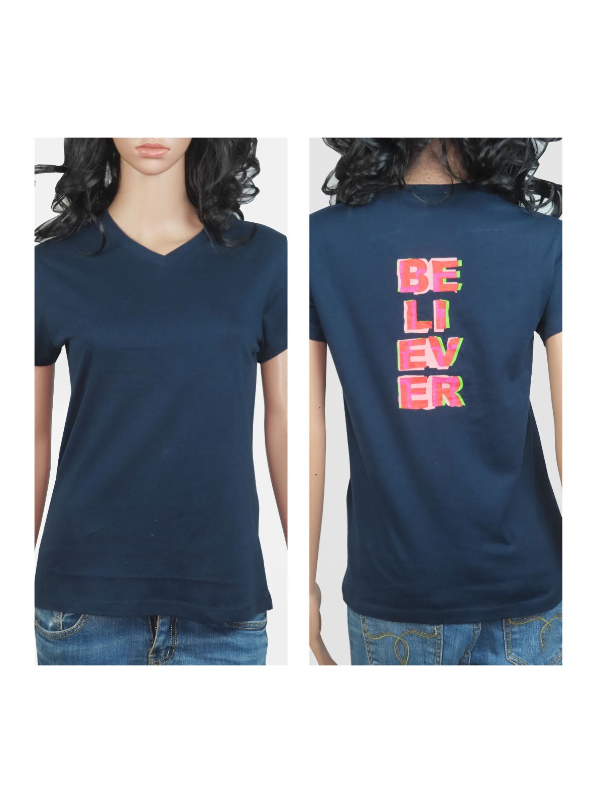 Ladies V Neck T Shirt